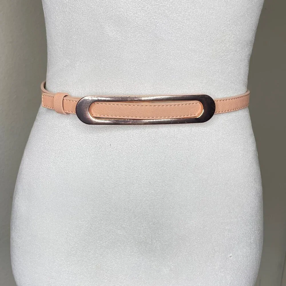 The Limited Blush Pink Oval Buckle Faux Leather Belt Small/Medium